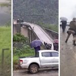 Vídeo  : Morador filma momento exato de queda de muro em Taió