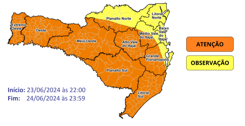 Obv Alerta De Temporais E Chuva Intensa Em Santa Catarina