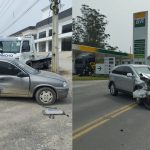 Mulher e Criança Ficam Feridas Após Carro Colidir Contra Poste no Centro de Taió