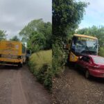 Fotos: Colisão entre caminhão e carro é registrada na BR-470 em Trombudo Central