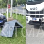 Colisão frontal entre ônibus escolar e carro deixa três feridos em Santa Terezinha