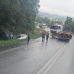 Fotos: Acidente na SC-112 em Trombudo Central deixa três feridos
