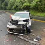 Saída de pista deixa idosa ferida na SC-427 em Taió