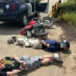 Homem fica ferido em colisão entre moto e carro na BR-470 em Pouso Redondo