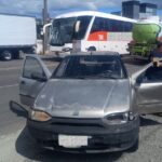 Saída de pista deixa motorista ferido na BR-470, em Agronômica